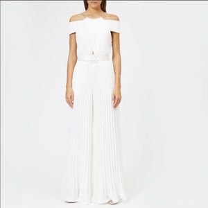 Self Portrait white pleated jumpsuit